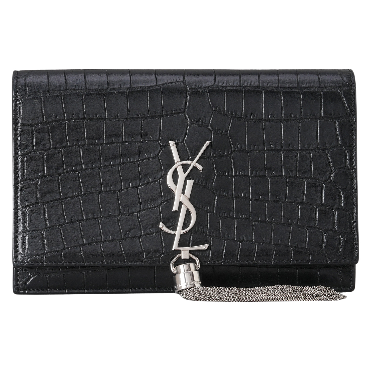 YVES SAINT LAURENT(USED)생로랑 크로코패턴 케이트 테슬 WOC